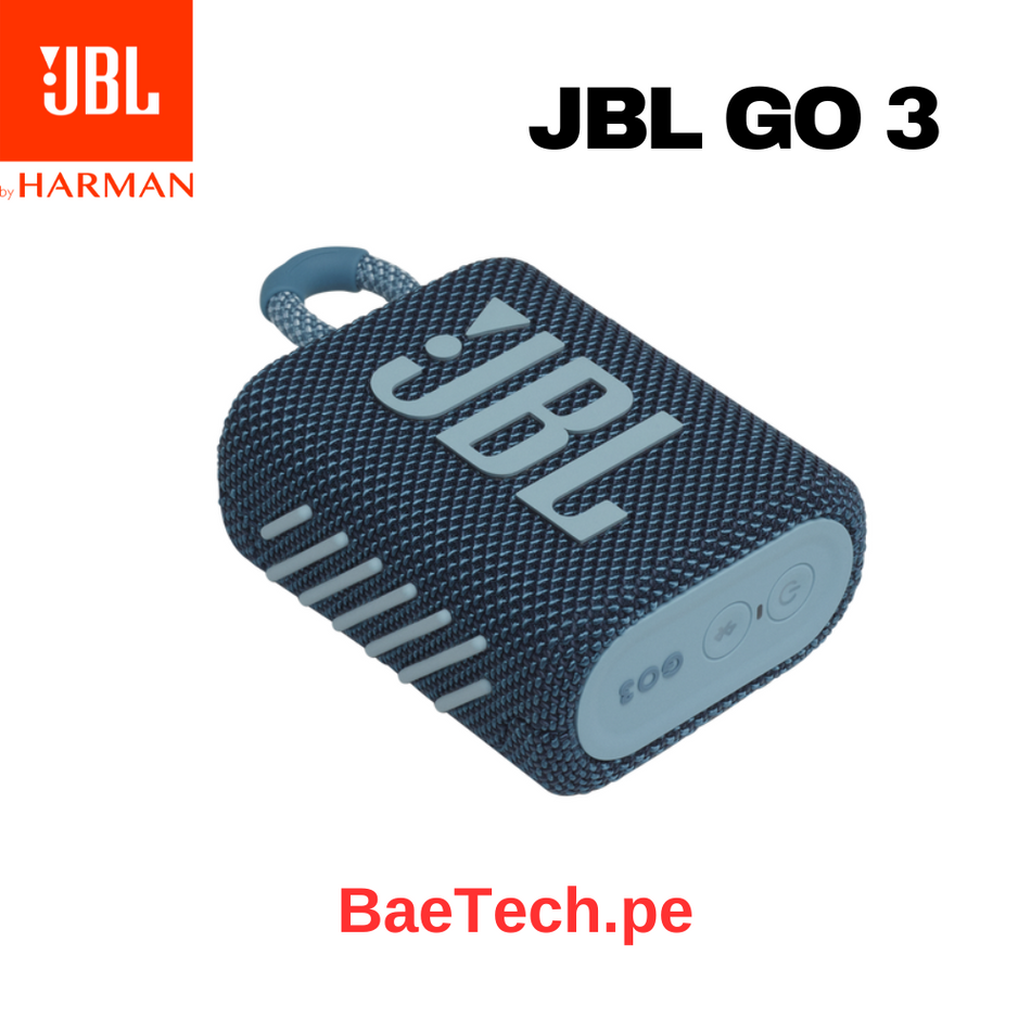 PARLANTE JBL GO 3 BT INALAMBRICO A PRUEBA DE AGUA PORTATIL COLOR AZUL - JBLGO3BLUAM