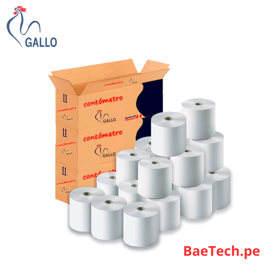 GALLO 205000055868 - PAPEL CONTOMETRO TERMICO GALLO 80MM X 90M 45G - CAJA (20 UNIDADES)