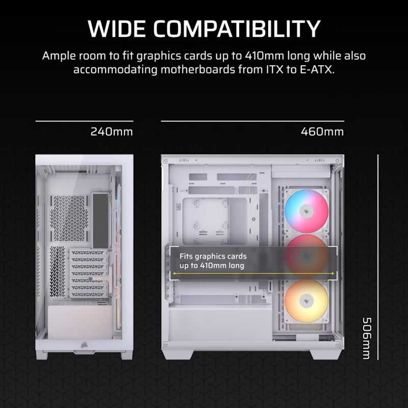 Case Corsair 3500X RS-R CC-9011323-WW, Vidrio templado, ATX, Mid Tower, White