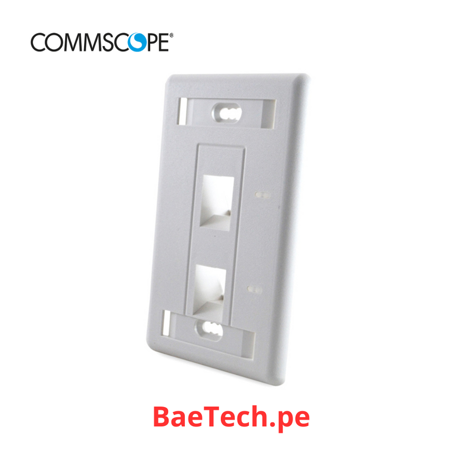 COMMSCOPE Placa de Pared Angulado 2 Puertos. (1-1375155-3)