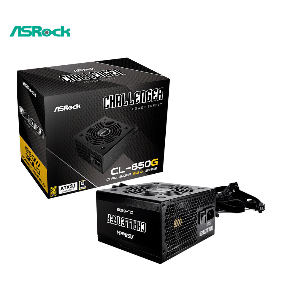 Fuente de Poder Asrock CL-650G, 80 PLUS GOLD, ATX 3.1, 120mm