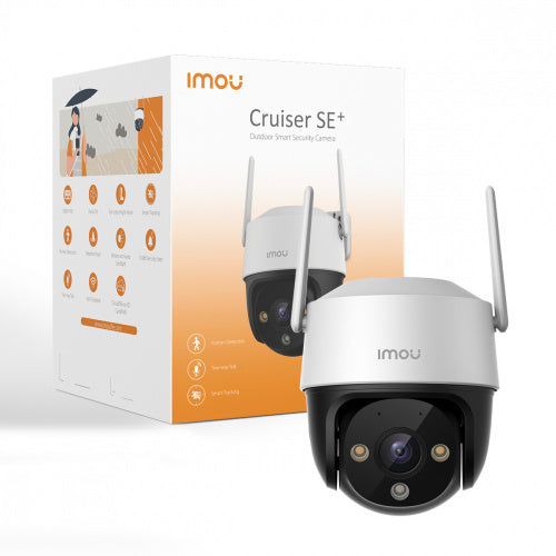 Camara de vigilancia wifi inalambrica CRUISER SE+ IMOU IPC-S41FE-IMOU Full hd 4MP full color IR 30mts gira 360° para exterior microfono incorporado deteccion de region de interes luz led + sirena 110dB