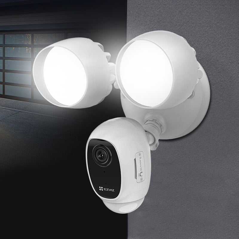 Camara de vigilancia Wifi inalambrico EZVIZ LC1C IP con reflector full hd 2mp 1080 vision nocturna 25m uso hogar exterior microfono y parlante incorporado alerta pir y sirena - CS-LC1C-A0-1F2WPFRL