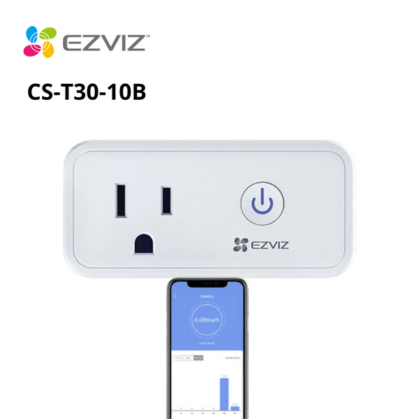 Enchufe Inteligente Smart wifi inalambrico EZVIZ CS-T30-10B tomacorriente con indicador de energía
