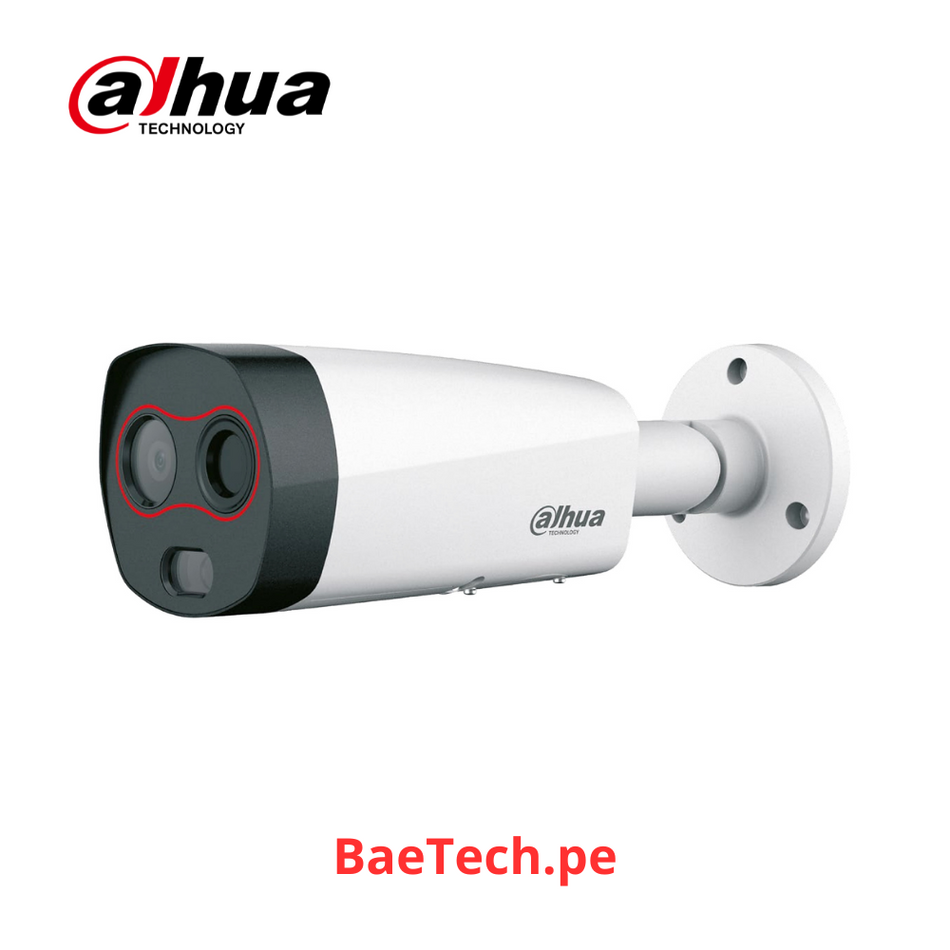 DAHUA Cámara de Seguridad IP TERMICA Medición de Temperatura Corporal rango 30ºC a 45ºC IP67 WDR - TPC-BF2221-HTM