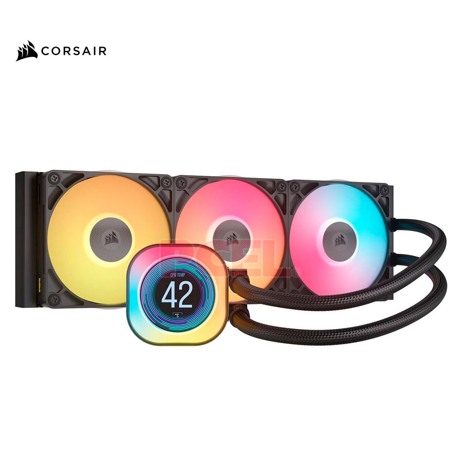 Sistema de Enfriamiento Líquido Corsair ICue Link Titan 360 RX LCD de 360mm, LGA 1700/AM4/AM5, Color Negro.