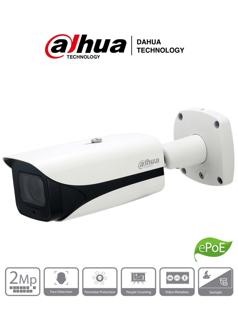 DAHUA IPC-HFW5241E-ZE - CAMARA IP TUBO EXTERIOR  Inteligencia Artificial  2.0 MP  WDR 120dB  IR 50M  IP67&IK10  PoE