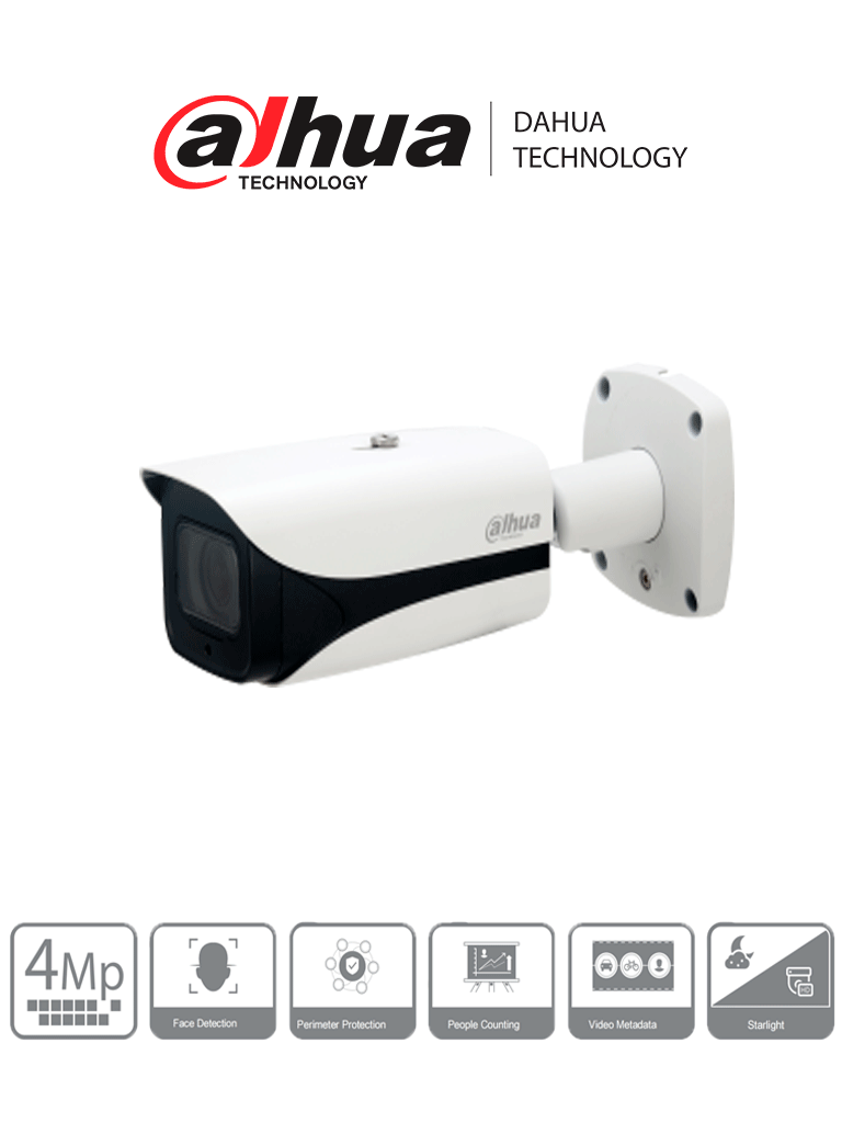DAHUA IPC-HFW5442E-ZE - CAMARA IP PRO TUBO EXTERIOR | Inteligencia Artificial | 4.0 MP | WDR 140dB | IR 50M | IP67&IK10 | PoE