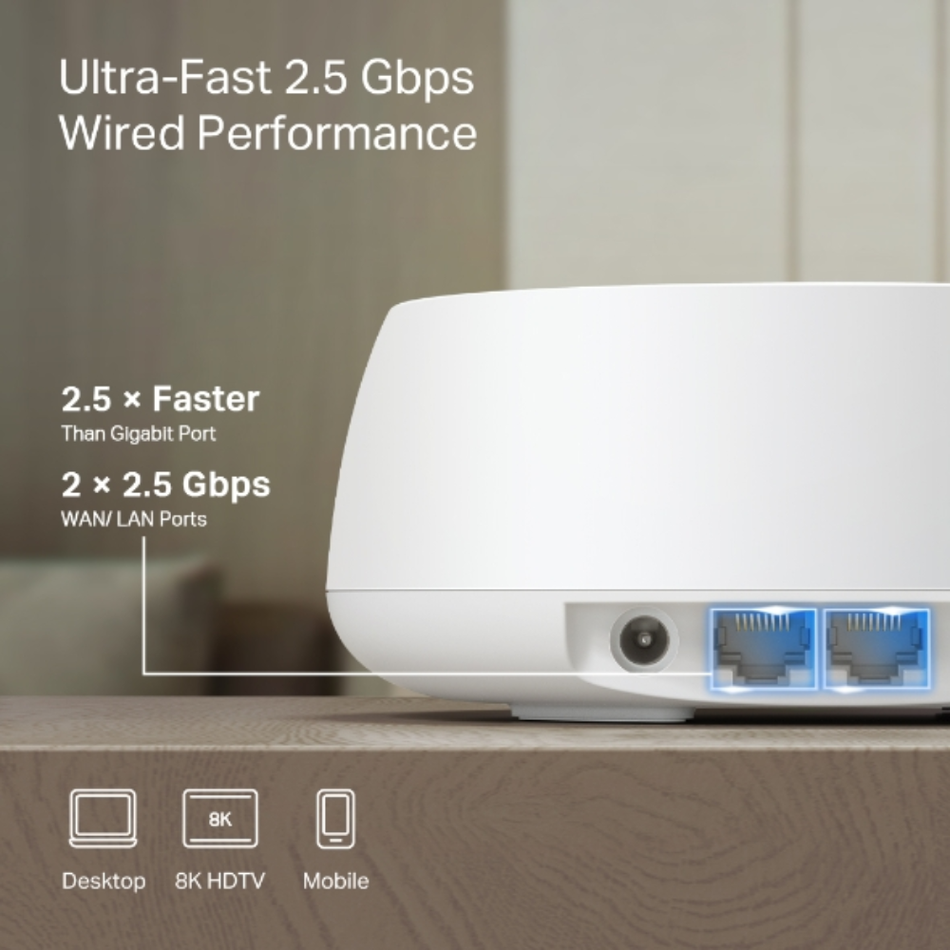TP LINK DECO BE25 1-PACK ROUTER MESH WI-FI 7 BE5000 DOBLE BANDA