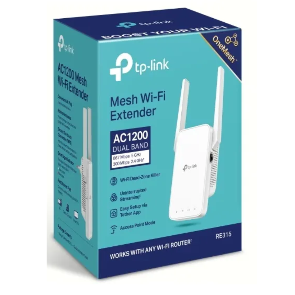 TP-LINK RE315 REPETIDOR WIFI5 AC1200 DOBLE BANDA EXTENSORDE RANGO