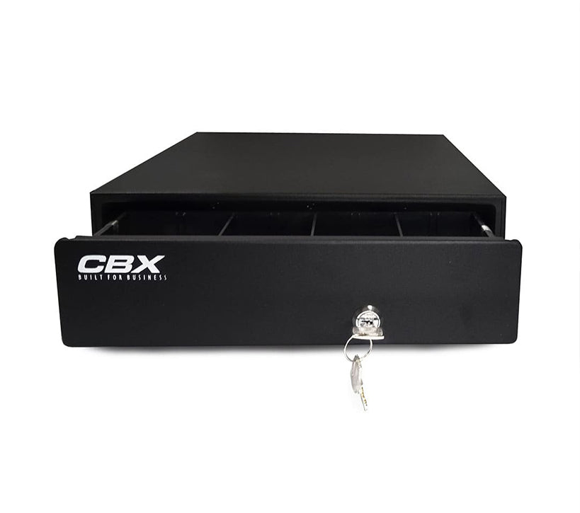 CBX CS300-3B4C - MINI GAVETA DE DINERO DE METAL, 3 BILLETES, 4 MONEDAS RJ-11 y LLAVE. 300 x 360 x 80mm