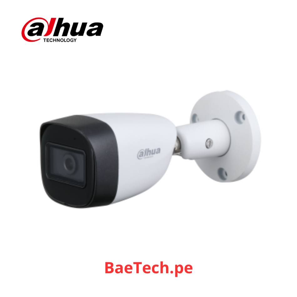 DAHUA DH-HAC-HFW1200CMN-A Camara de vigilancia HDCVI Tubo Full Hd. Camara bullet 2MP 1080P. Lente 2.8mm. IP67. Vision nocturna IR 30m. Microfono incorporado. Carcasa metal