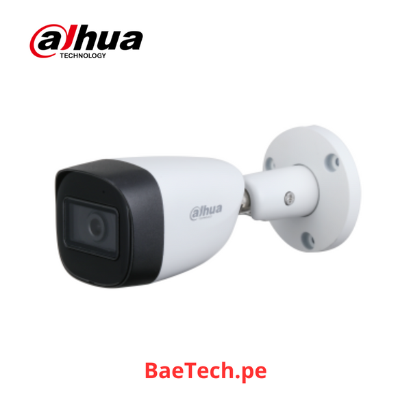 DAHUA DH-HAC-HFW1200CMN-A Camara de vigilancia HDCVI Tubo Full Hd. Camara bullet 2MP 1080P. Lente 2.8mm. IP67. Vision nocturna IR 30m. Microfono incorporado. Carcasa metal