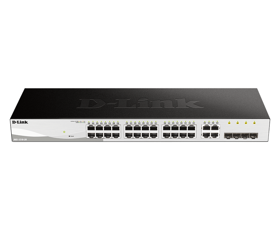 D-LINK DGS-1210-28 - SWITCH DE 24 PUERTOS 10/100/1000Mbps +4 PUERTOS COMBINADOS RJ45/SFP GIGABIT