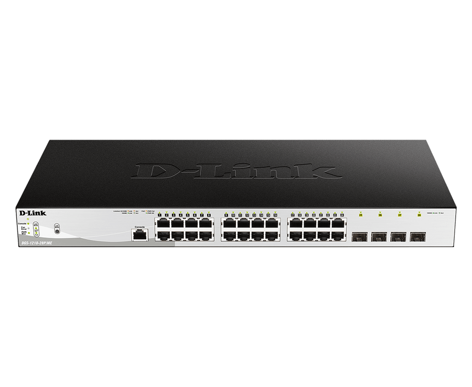 D-LINK DGS-1210-28P-ME - SWITCH ADMINISTRABLE DE 24 PUERTOS POE 10/100/1000+ 4 PUERTOS SFP/GBE | 370W