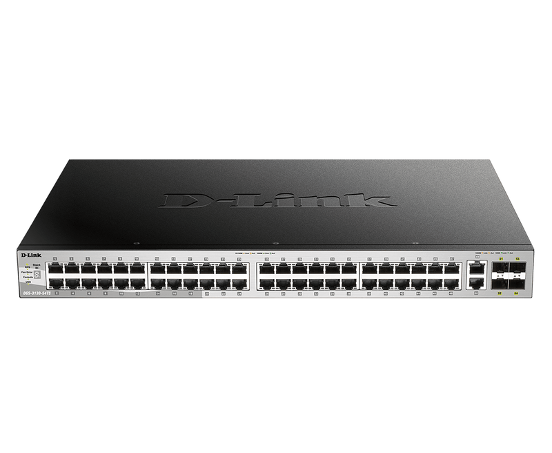 D-LINK DGS-3130-54TS - SWITCH ADMINISTRALE DE 48 PUERTOS 10/100/1000 RJ45 2 PUERTOS 10GBBASE-T RJ45 4 PUERTOS SFP DE 10GB