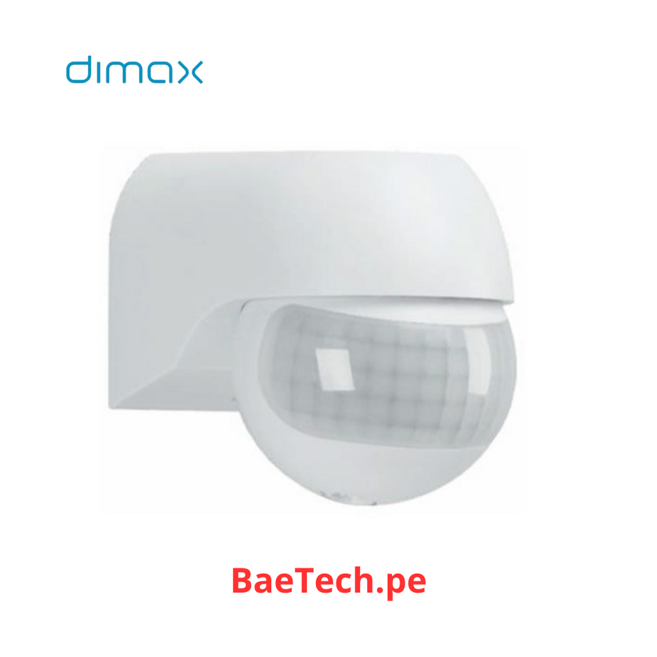 DIMAX DS-W-P15B-MINI - SENSOR DE ILUMINACION DE PARED EN UN RANGO DE 180 GRADOS, MIN 10S/ MAX 7MIN, COLOR BLANCO