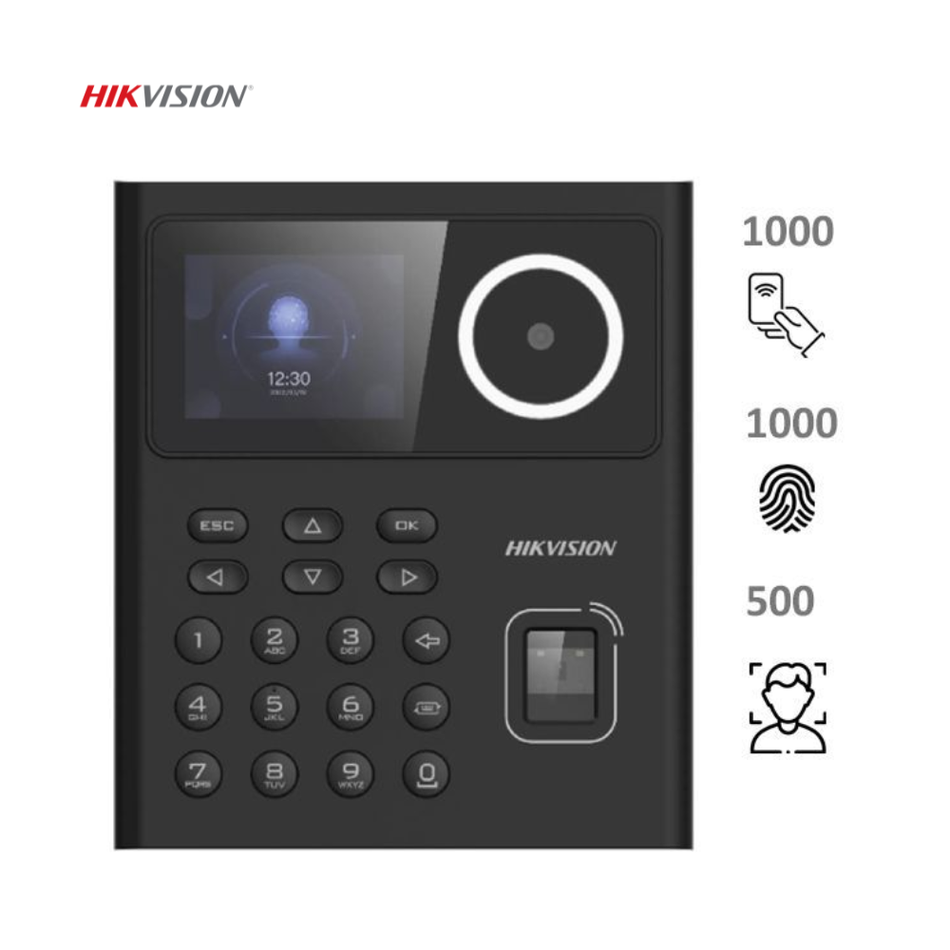 HIKVISION DS-K1T320EFWX-B CONTROL DE ACCESO CON LECTOR DE HUELLA Y ROSTRO BATERÍA DE RESPALDO