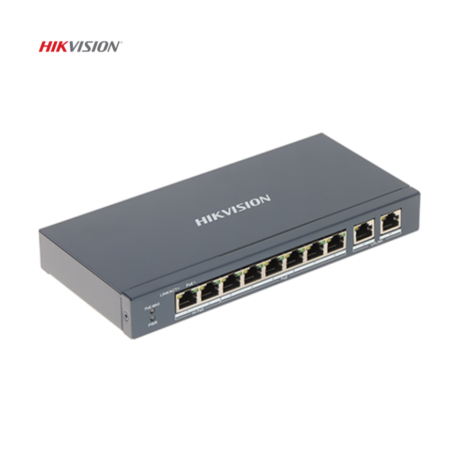 SWITCH POE HIKVISION DS-3E1310P-EI/M 8 PUERTOS POE 100MPS 2 PUERTOS RJ45