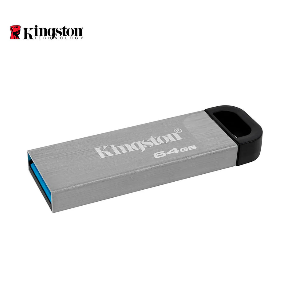 Memoria USB Kingston DTKN 64GB DataTraveler Kyson USB 3.2 Gen 1, Plata