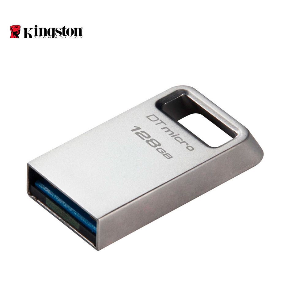 Memoria USB Kingston DTMC3G2 128GB DataTraveler Micro Unidad Flash Ultrapequeño con Metal Premium