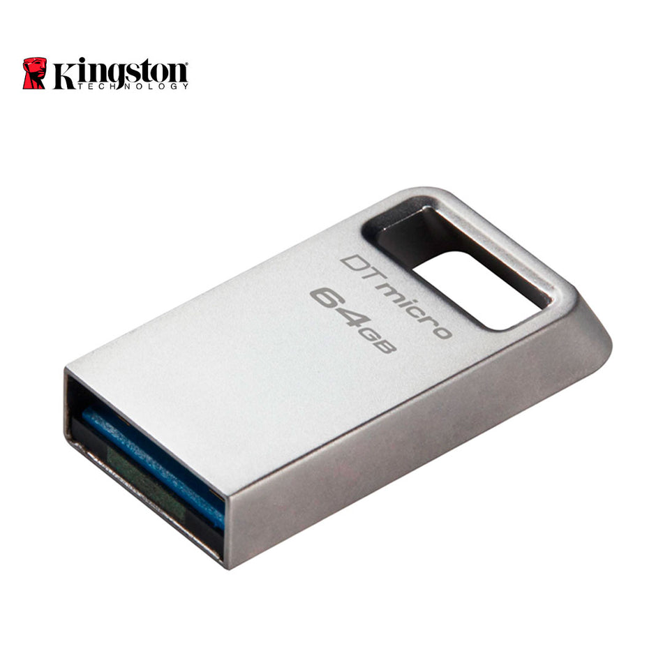 Memoria USB Kingston DTMC3G2 64GB DataTraveler Micro Unidad Flash Ultrapequeño con Metal Premium