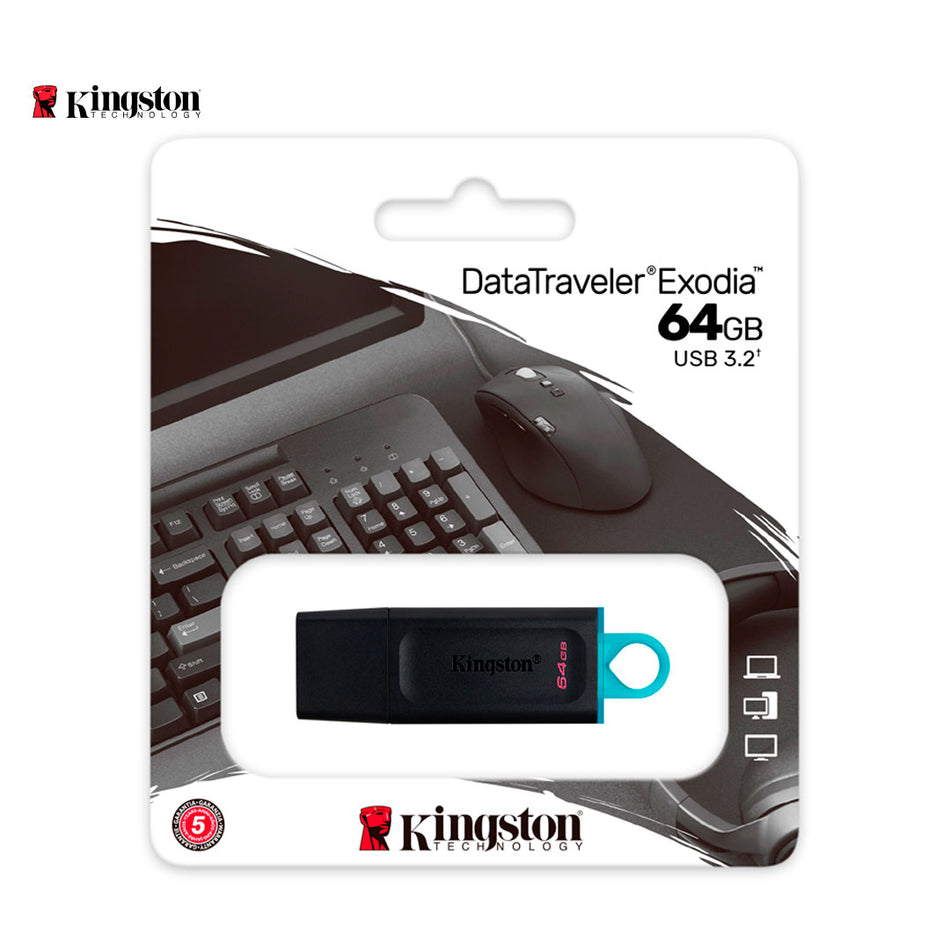 Memoria Flash USB Kingston DataTraveler Exodia 64GB, USB 3.2