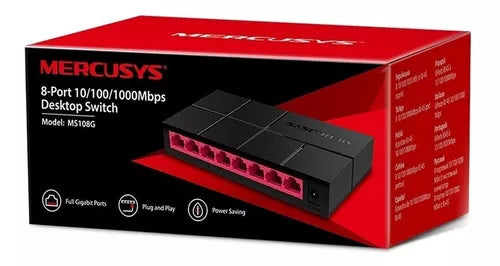 MERCUSYS MS108G - SWITCH DE ESCRITORIO DE 8 PUERTOS 10/100 / 1 000 MBPS