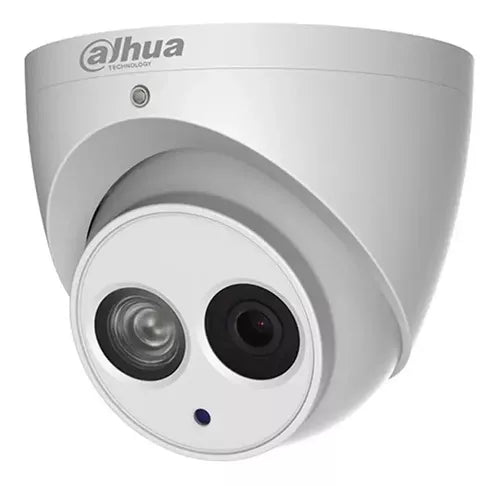 Camara de vigilancia 2MP DAHUA HAC-HDW1200EMN-A-0280B-S5 domo HDCVI FUL HD 3.6mm IR 50mts POC microfono incorporado