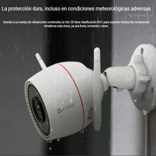Cámara de Seguridad EZVIZ H3C WIFI 2K 3MP Audio bidireccional Detección Humano Alexa