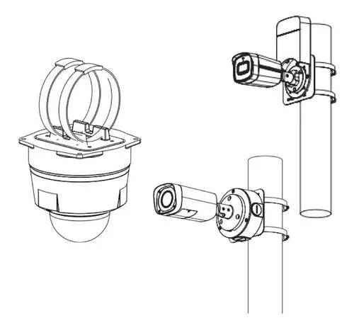 DAHUA DH-PFA152-E SOPORTE DE MONTAJE EN POSTE, METAL, IDEAL PARA MÁSTILES