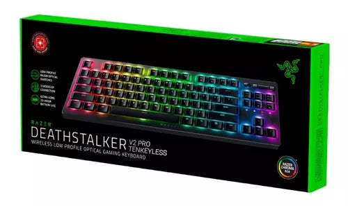 TECLADO RAZER DEATHSTALKER V2 PRO TKL INALAMBRICO ROJO SWITCH CHROMA SP NEGRO (RZ03-04371100-R311)