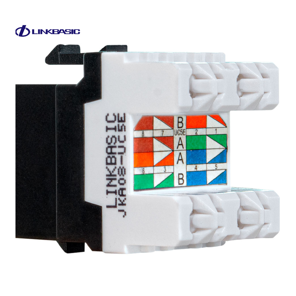 LINKBASIC JKA08-UC5E-A JACK UTP RJ-45 CAT5E 180° NEGRO