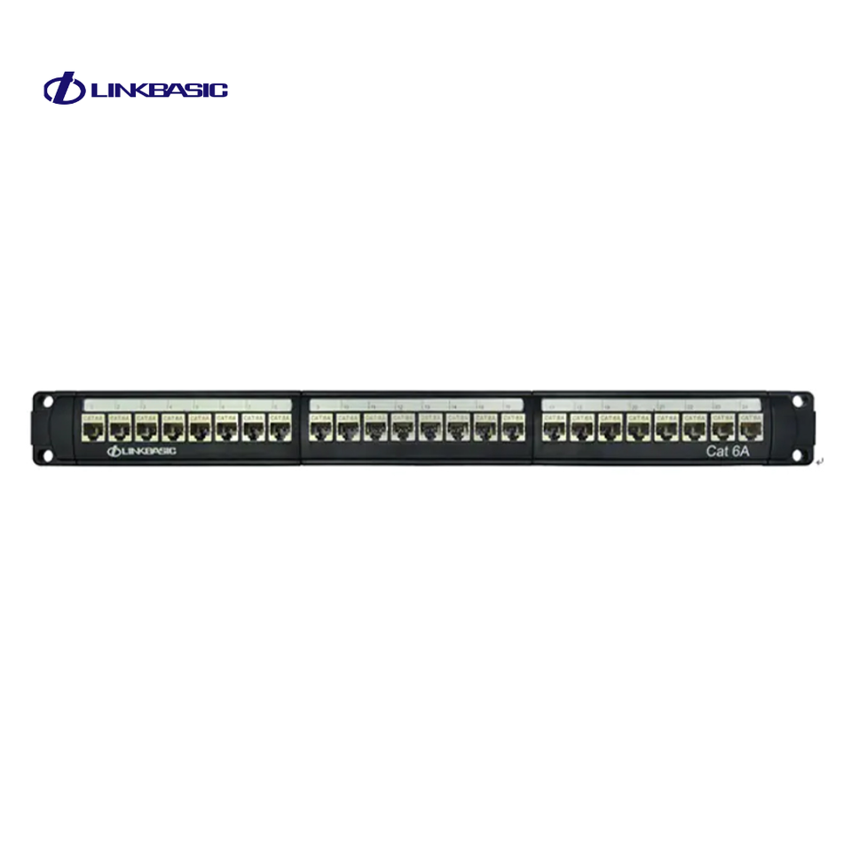 LINKBASIC PNA24-SC6A PATCH PANEL 24 PUERTOS CAT6A BLINDADO 1-RU (INCLUYE 24 JACKS JKS09-SC6A)