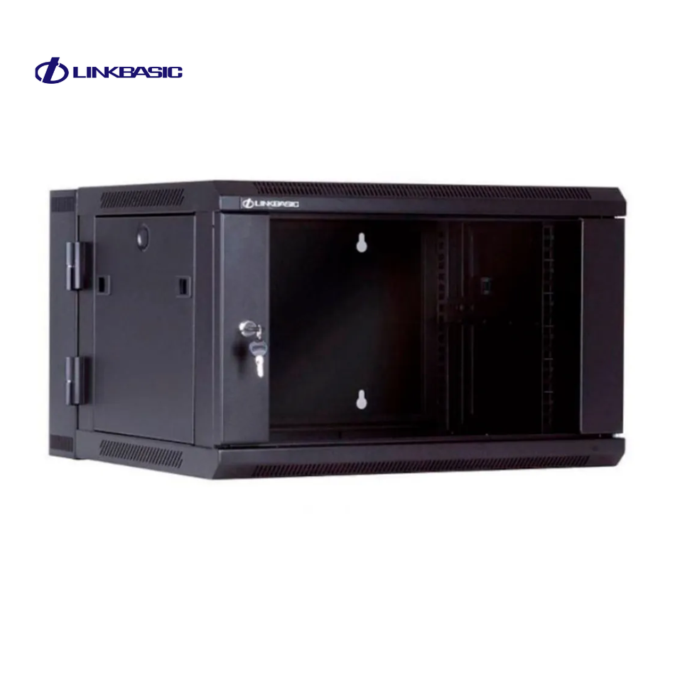 LINKBASIC WCC06-655-BAA GABINETE DE PARED 6-RU 367 X 600 X 550MM (ABATIBLE, PUERTA C/VIDRIO DE SEGURIDAD)