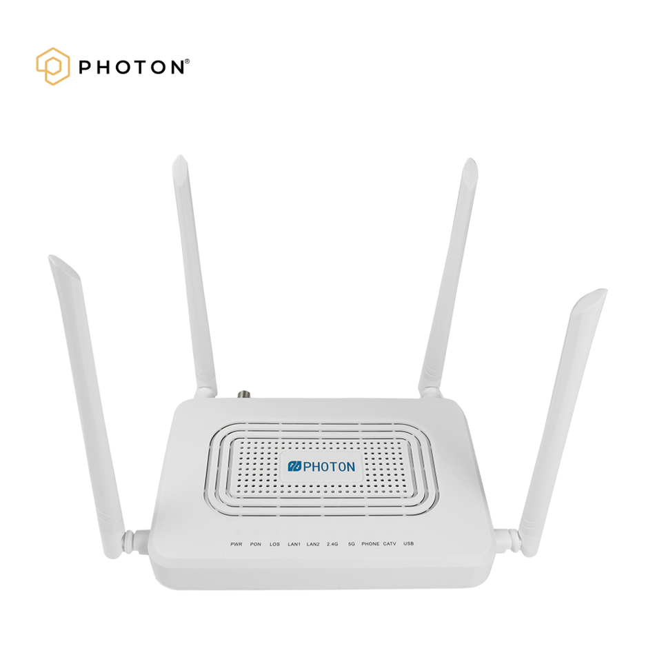 PHOTON PTF2262R ONT GPON 2 PUERTOS GE+ 1POTS + CATV + WIFI AC (DUAL BAND 2.4/5GHZ)