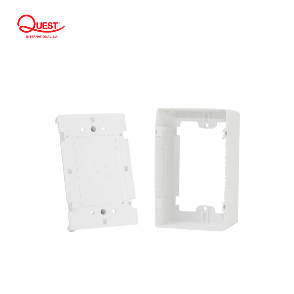 QUEST OB-6048 CAJA DE MONTAJE UNIVERSAL PARA DATOS 2X4 ALTURA 43MM COLOR BLANCO