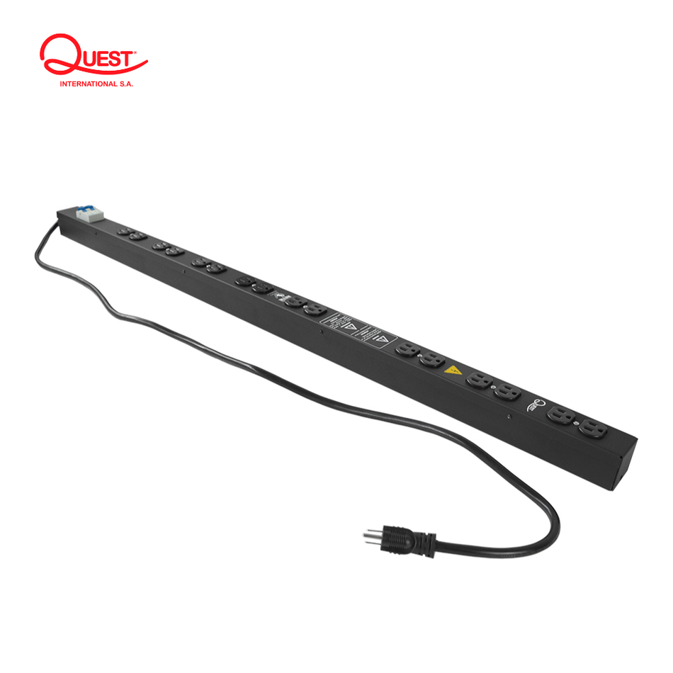QUEST MV-4837 MULTITOMA VERTICAL 16 TOMAS GRADO INDUSTRIAL. 125V/250V 15A