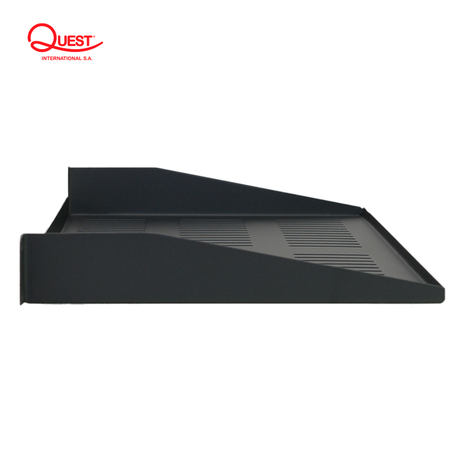 QUEST BV-1013 BANDEJA 1-RU 19"X 265MM VENTILADA, SOPORTA 8 KGS