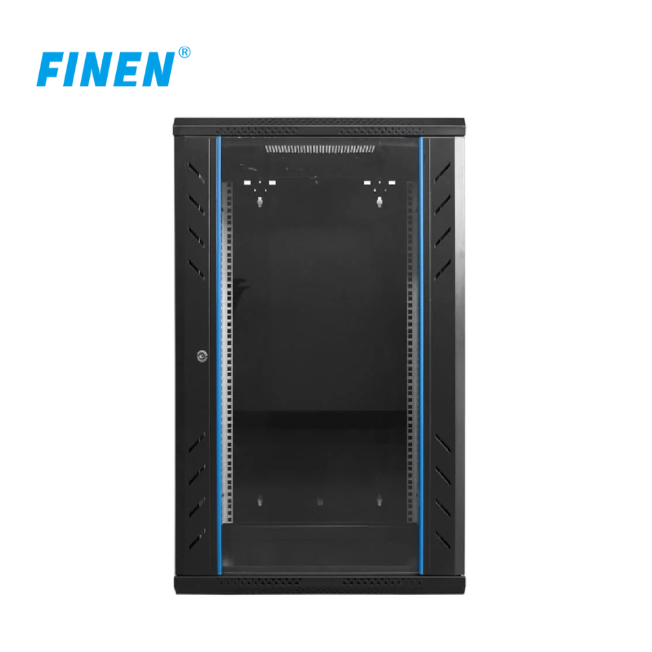 FINEN WMG6518 GABINETE DE PARED 18-RU 901 X 600 X 450+100MM (ABATIBLE, PUERTA C/VIDRIO DE SEGURIDAD)