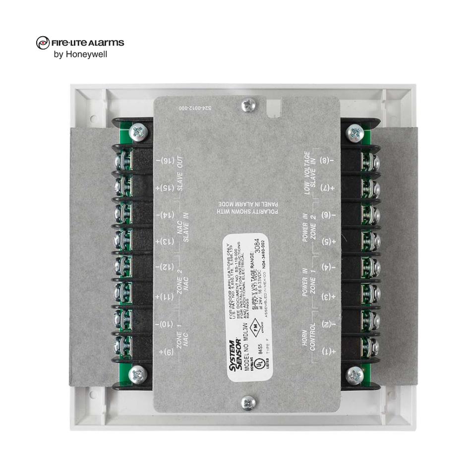 HONEYWELL FIRE LITE ALARMS MDL3W MÓDULO DE SINCRONIZACIÓN. 12/24 VDC. COLOR BLANCO