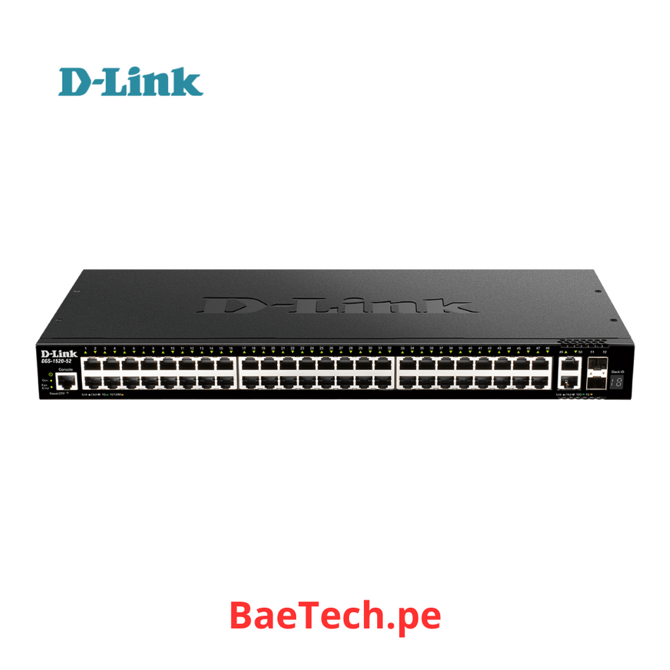 D-LINK DGS-1520-52 - SWITCH ADMINISTRABLE CAPA L3, 48 RJ-45 2X10GBASE-T2X