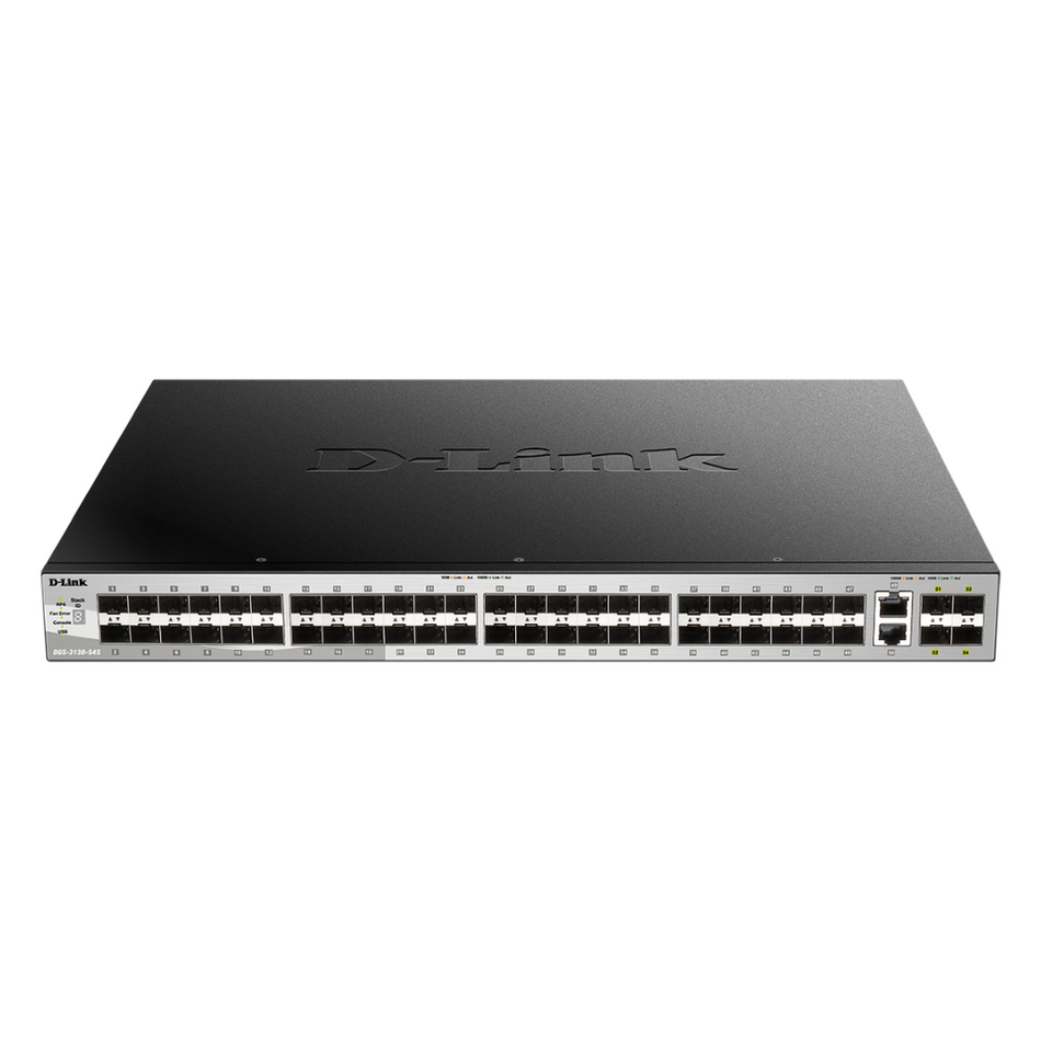 D-LINK DGS-3130-54TS - SWITCH ADMINISTRALE DE 48 PUERTOS 10/100/1000 RJ45 2 PUERTOS 10GBBASE-T RJ45 4 PUERTOS SFP DE 10GB