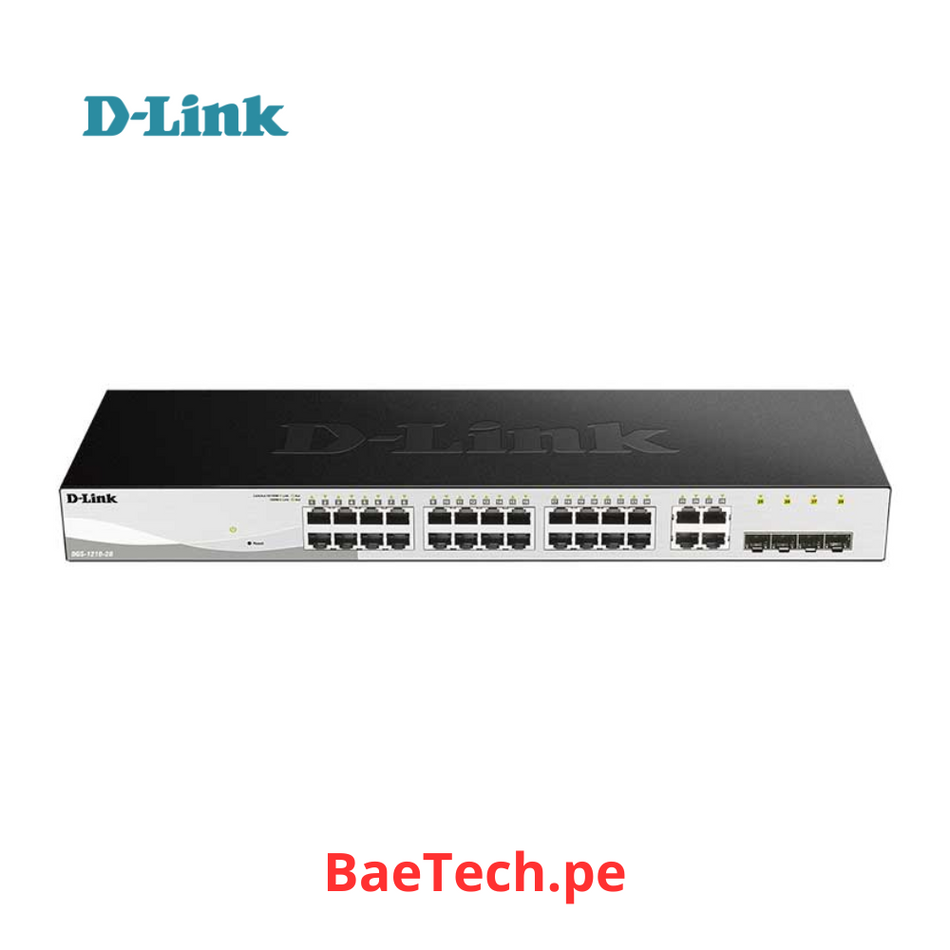 D-LINK DGS-1210-28 - SWITCH DE 24 PUERTOS 10/100/1000Mbps +4 PUERTOS COMBINADOS RJ45/SFP GIGABIT