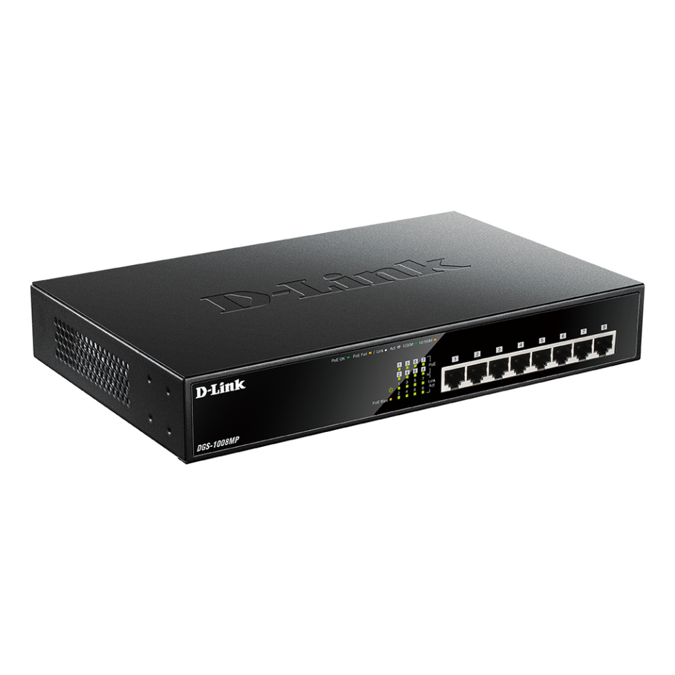D-LINK DGS-1008MP - SWITCH 8 PUERTOS RJ-45 10/100/1000 MBPS POE