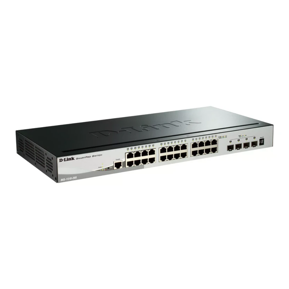 D-LINK DGS-1510-28X - SWITCH ADMINISTRABLE DE 24 PUERTOS 10/100/1000 4 PUERTOS DE 10GB SFP CAPA 2 Y 3