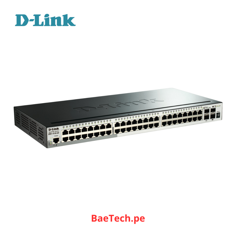 Switch administrable de 48 puertos D-LINK DGS-1510-52X conmutador gestionable 10/100/1000 BASE-T + 4 puertos 10gb SFP+ capa 2 y 3 4 PUERTOS