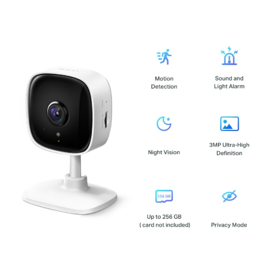 TP-LINK TAPO C110 CÁMARA WIFI SMART INALÁMBRICA 2K 3MP, LUZ, SONIDO, MICRÓFONO Y PARLANTE