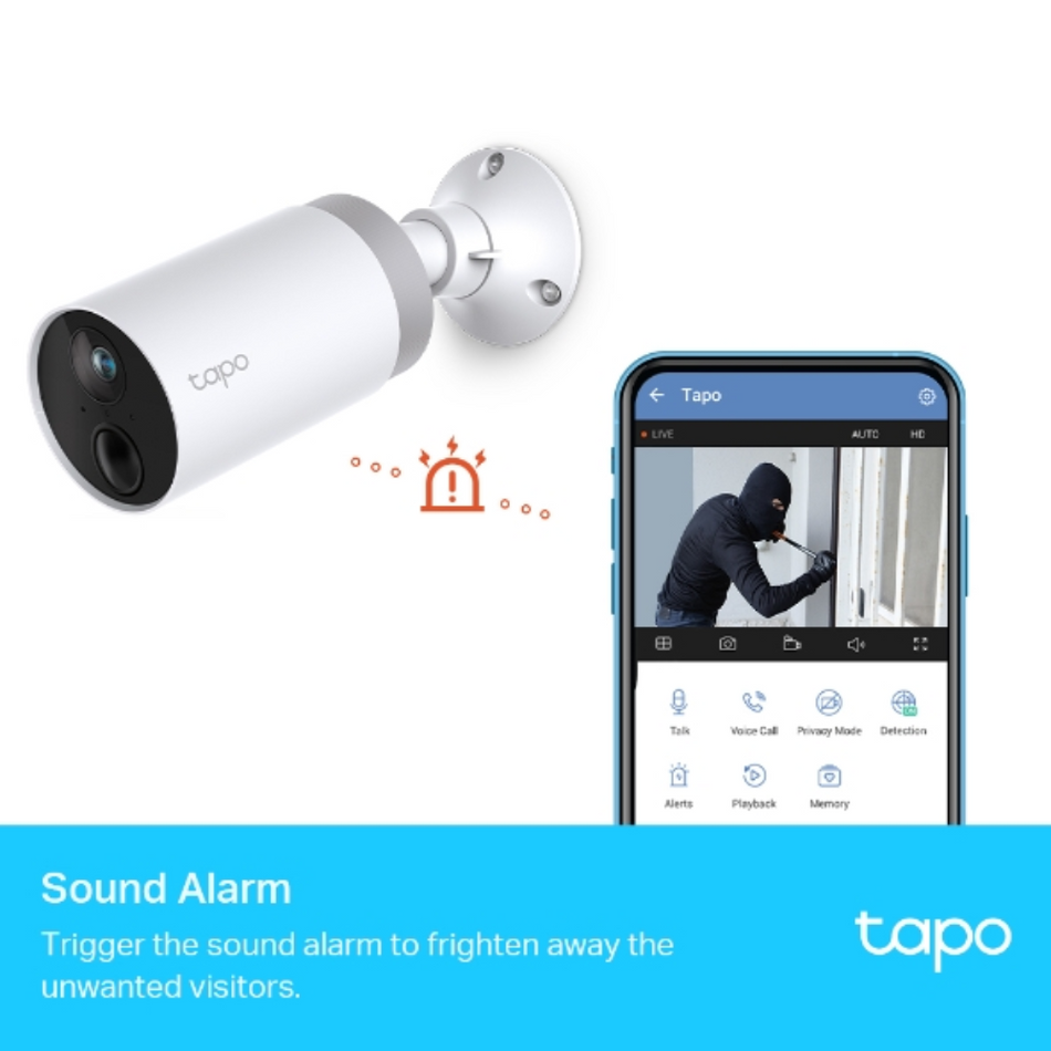 Kit 2 camaras de vigilancia wifi inalambricas con bateria de larga duracion TP-LINK Tapo C420S2 QHD 2K vision nocturna a color alarma y notificacion por deteccion de movimiento hub TAPO H200 incluido