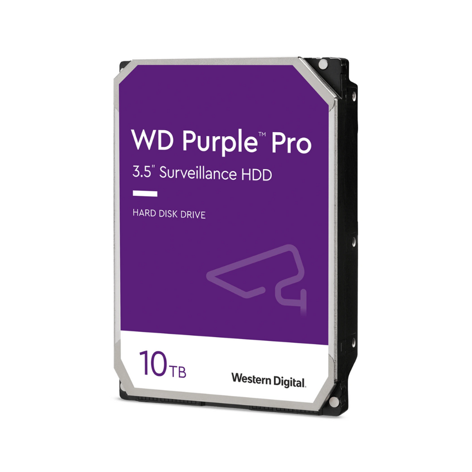 Disco duro Purpura 10TB WESTERN DIGITAL WD101PURP Almacenador de datos 3.5" 7200RPM 256MB. Para equipos de video vigilancia (Industrial 24/7)